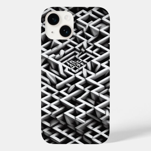 Funda De Case-Mate Para iPhone Monochrome Paradox Maze Phone Case - 3D black (Reverso )