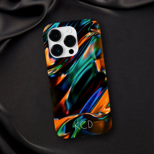 Funda De Case-Mate Para iPhone Monocromo Metalizado líquido luminoso con nombre (Subido por el creador)