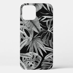 Funda Para iPhone 12 Monocromo Tropical, Acuarela Sale Textura.