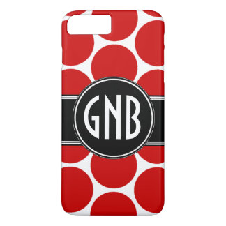 FUNDA PARA iPhone 8 PLUS/7 PLUS MONOGRAM INITIALS RED POLKA DOTS
