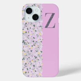 FUNDA PARA iPhone 15 MONOGRAM Z LITTLE FLOWER