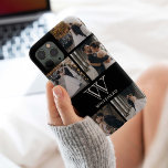 Funda Para iPhone 15 Monograma 5 Collage de fotos cuadrado<br><div class="desc">Este moderno monogramado cuenta con 5 fotos al momento.</div>