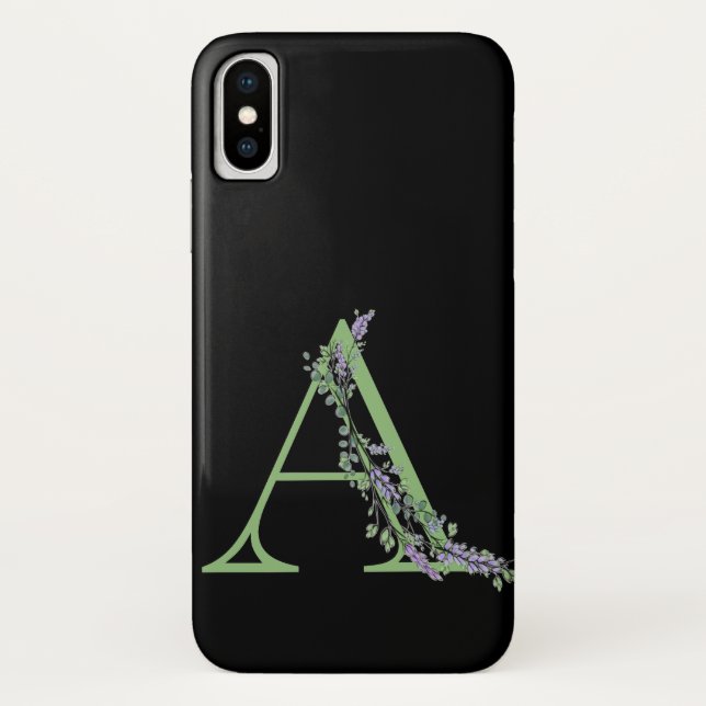Funda De Case-Mate Para iPhone Monograma A Eucalipto Lavanda (Reverso)