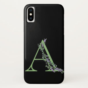 Funda Para iPhone X Monograma A Lavender Eucalyptus