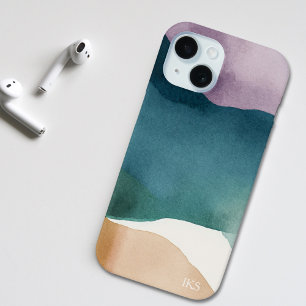 Funda Para iPhone 15 Monograma abstracto de acuarela moderna