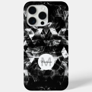 Funda Para iPhone 15 Pro Max Monograma abstracto geométrico negro y blanco