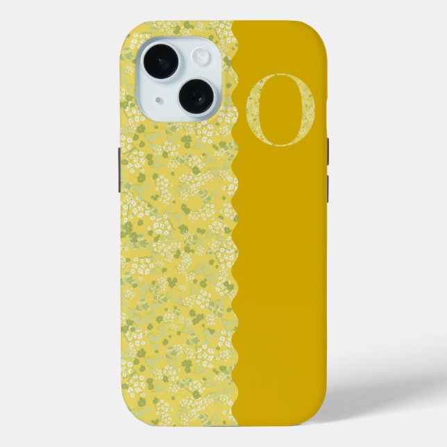 Funda De Case-Mate Para iPhone MONOGRAMA Abuelo O FLORES PEQUEÑOS AMARILLOS (Reverso )