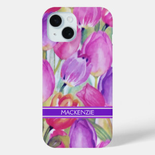 Funda Para iPhone 15 Monograma acuarela