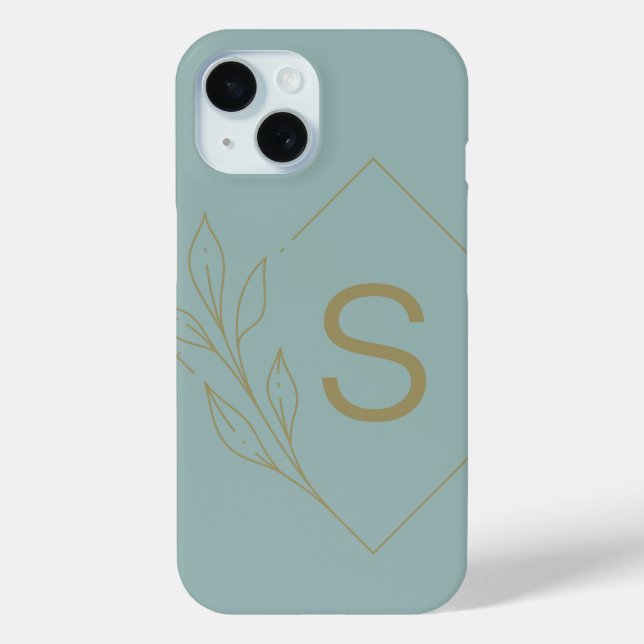 Funda De Case-Mate Para iPhone Monograma acuático mínimo moderno (Reverso )