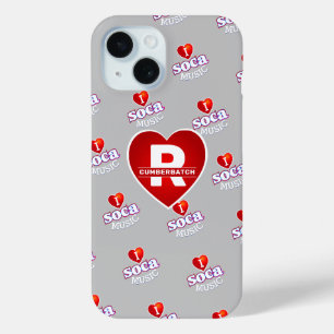 Funda Para iPhone 15 MONOGRAMA AMO SOCA en GRIS