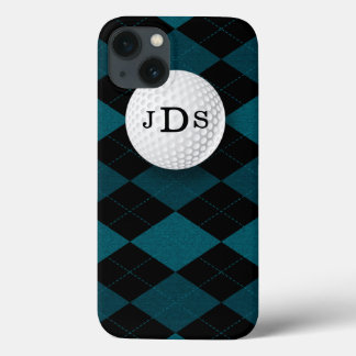 Funda Para iPhone 13 Monograma Azul Argyle, Golf Ball iPad Mini Estuche