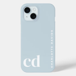 Funda Para iPhone 15 Monograma azul crudo