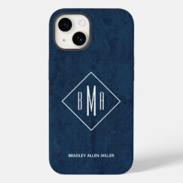 Funda Para iPhone 14 De Case-Mate Monograma azul de la marina