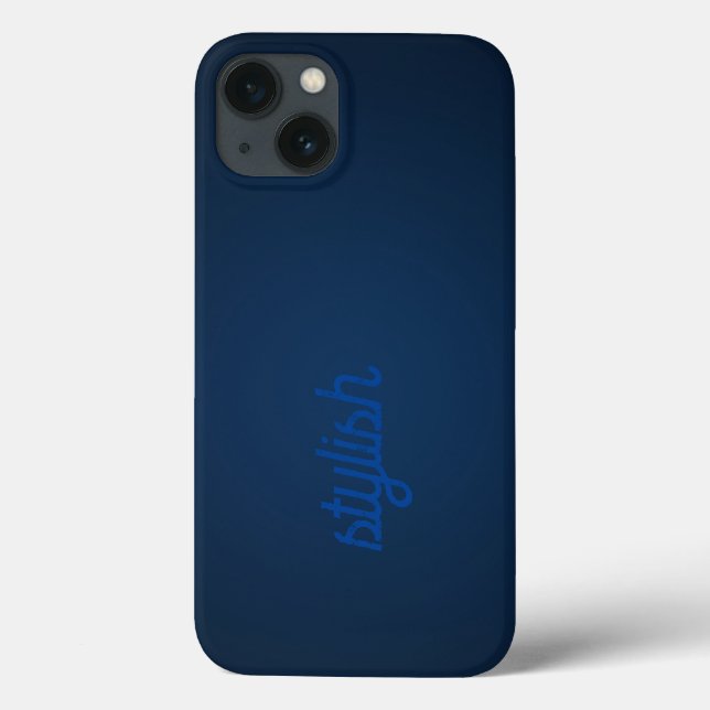 Funda De Case-Mate Para iPhone Monograma azul oscuro (Reverso)
