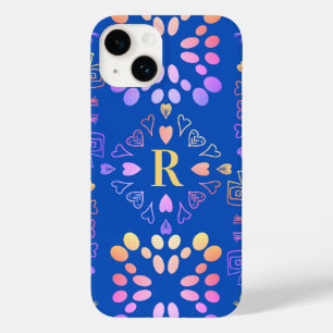 Funda Para iPhone 14 De Case-Mate Monograma azul real Modelo rosa Lilac Ombre