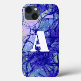 Funda Para iPhone 14 De Case-Mate Monograma Azul Resumen de arte Guay