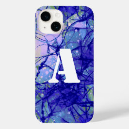 Funda Para iPhone 14 De Case-Mate Monograma Azul Resumen de arte Guay