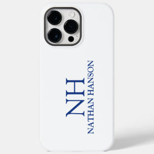 Funda Para iPhone 14 Pro Max De Case-Mate Monograma azul simple moderno