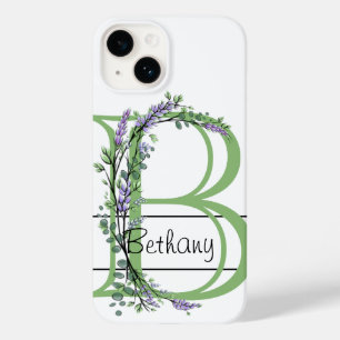 Funda Para iPhone 14 De Case-Mate Monograma B Lavender Eucalipto