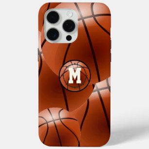 Funda Para iPhone 15 Pro Max Monograma Baloncesto