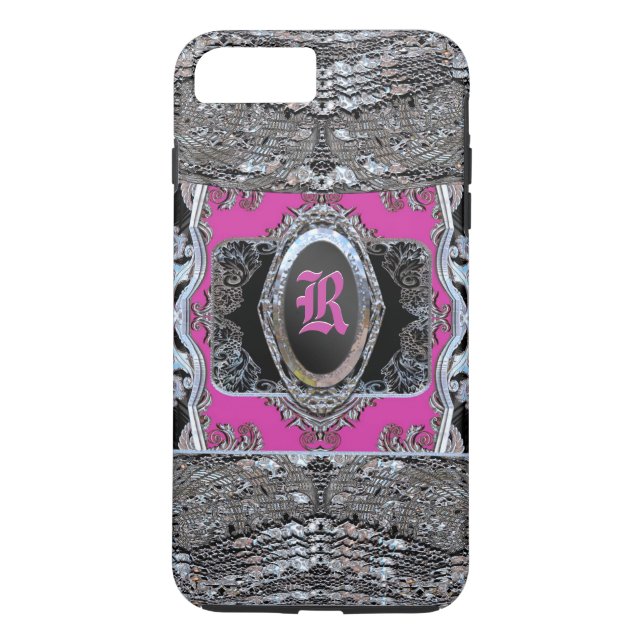 Funda De Case-Mate Para iPhone Monograma barroco de Lola Waydkleine (Reverso)