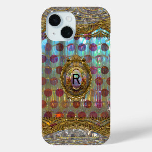Funda Para iPhone 15 Monograma barroco de Veraspolka