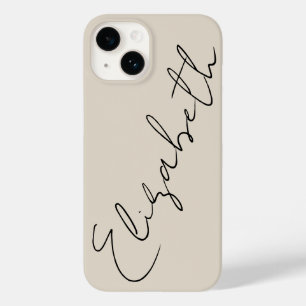 Funda Para iPhone 14 De Case-Mate Monograma Beige Moderno Feminino Minimalista