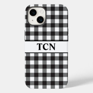 Funda Para iPhone 14 De Case-Mate Monograma Black and White Buffalo Plasto Trendy