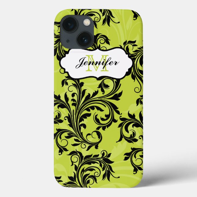 Funda De Case-Mate Para iPhone Monograma Black Scrolls Swirls iPad 2/3/4 (Reverso)