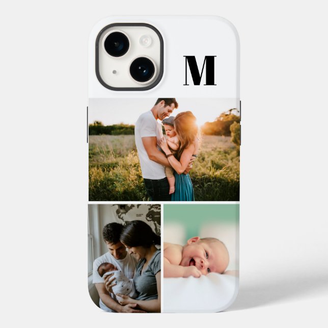 Funda De Case-Mate Para iPhone Monograma blanco 3 Colección de fotos (Reverso )