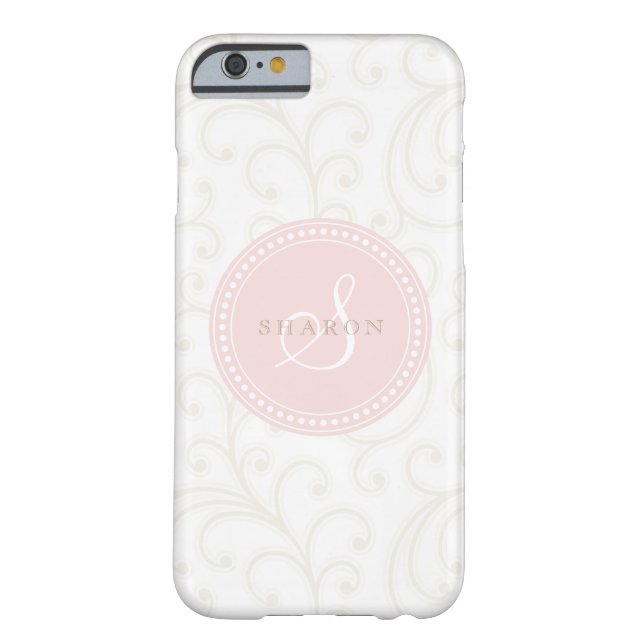Funda De Case-Mate Para iPhone Monograma blanco beige femenino elegante del (Reverso)