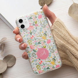 Funda Para iPhone 14 De Case-Mate Monograma botánico floral rosa pastel