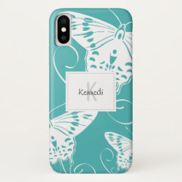Funda Para iPhone X Monograma Butterflies Art