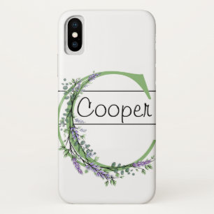 Funda Para iPhone X Monograma C Lavender Eucalipto
