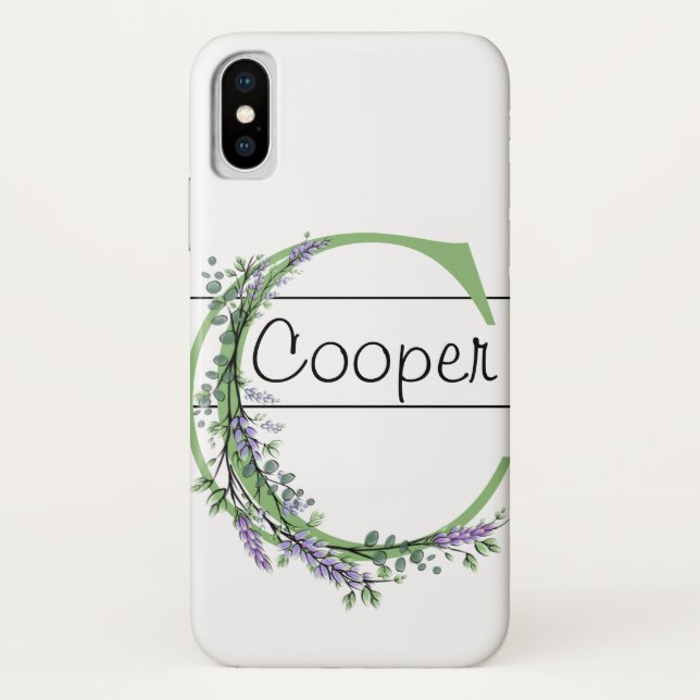 Funda De Case-Mate Para iPhone Monograma C Lavender Eucalipto (Reverso)
