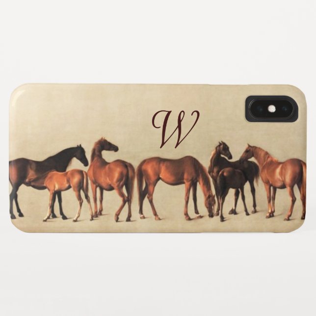 Funda De Case-Mate Para iPhone Monograma CABALLOS/MARES Y FOALES (Reverso (horizontal))