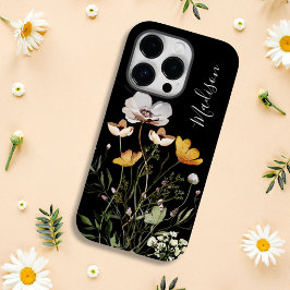 Funda Para iPhone 14 Pro De Case-Mate Monograma Caligrafía Flora silvestre seca seca Bou