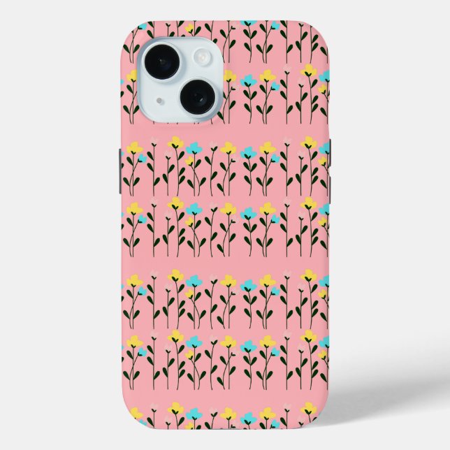 Funda De Case-Mate Para iPhone  Monograma chic Gris  Patrón floral  (Reverso )