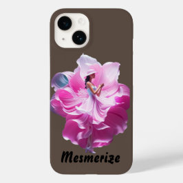 Funda Para iPhone 14 De Case-Mate Monograma Chica de danza marrón y rosa asombroso