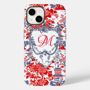 Funda Para iPhone 14 De Case-Mate Monograma chino chino de lujo francés rojo azul