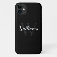 Monograma clásico personalizado y nombre negro