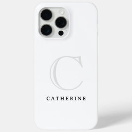 Funda Para iPhone 15 Pro Max Monograma clásico sencillo de escritura blanca Fun