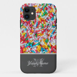 Funda Para iPhone 11 ¡Monograma con azucareras de colores!