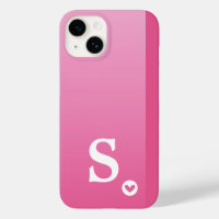 Monograma Corazón Rosa Femenino Simple Moderno Chi