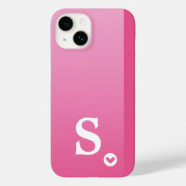 Funda Para iPhone 14 De Case-Mate Monograma Corazón Rosa Femenino Simple Moderno Chi