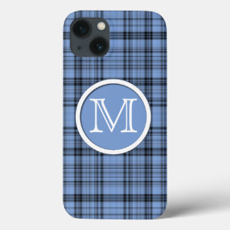 Funda Para iPhone 13 Monograma Cornflower Azul Placa