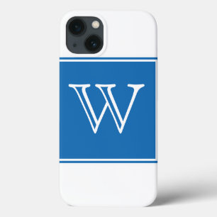 Funda Para iPhone 13 Monograma cuadrado azul