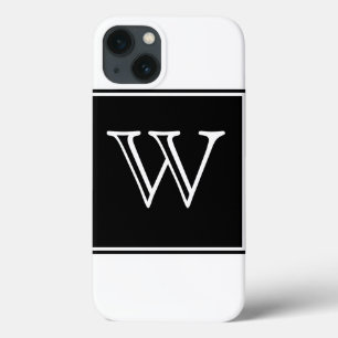 Funda Para iPhone 13 Monograma cuadrado negro