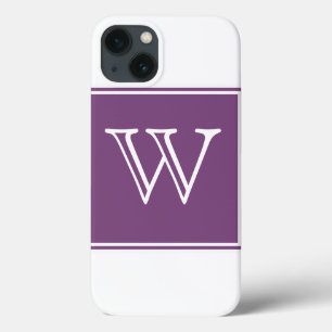 Funda Para iPhone 13 Monograma cuadrado púrpura