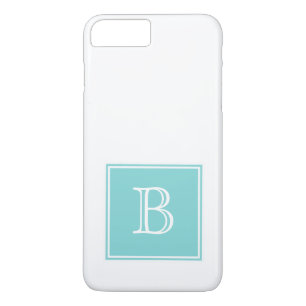 Funda Para iPhone 8 Plus/7 Plus Monograma cuadrado turquesa